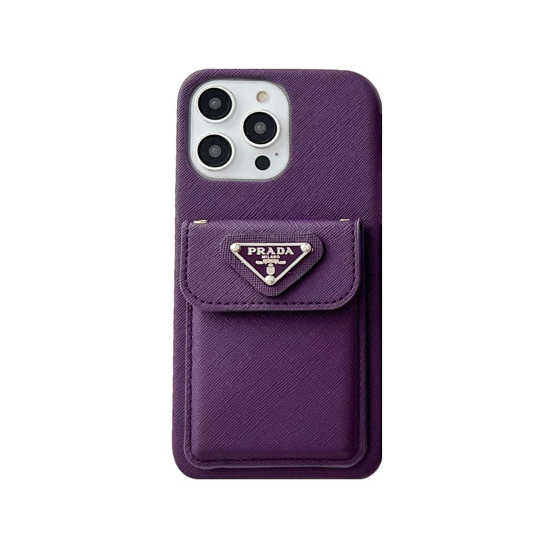 Prada-inspired leather iPhone case with card holder