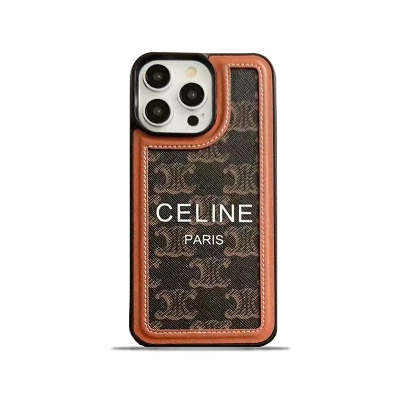 Celine-inspired black iPhone case with strap - sz231124