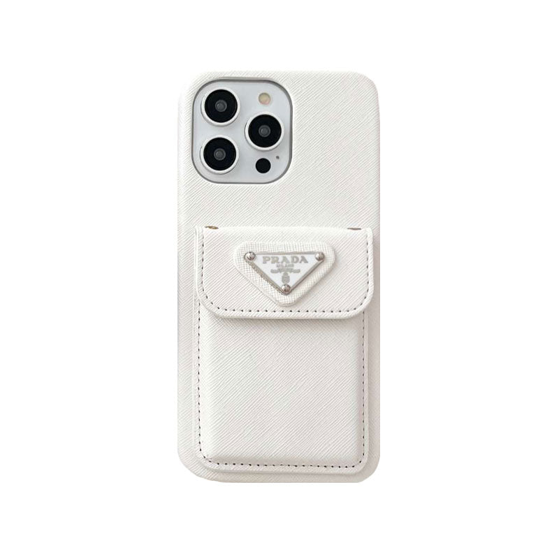 Prada-inspired leather iPhone case with card holder