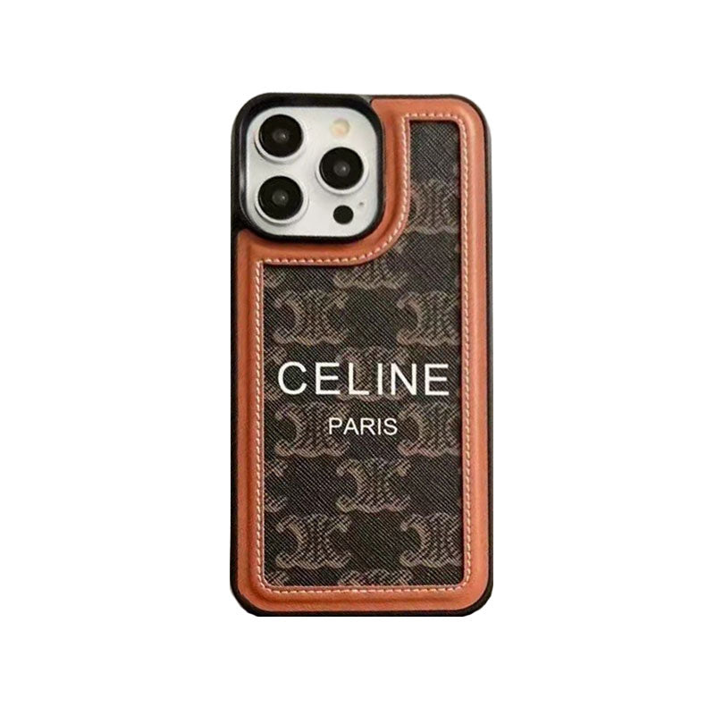 Celine-inspired black iPhone case with strap - sz231124