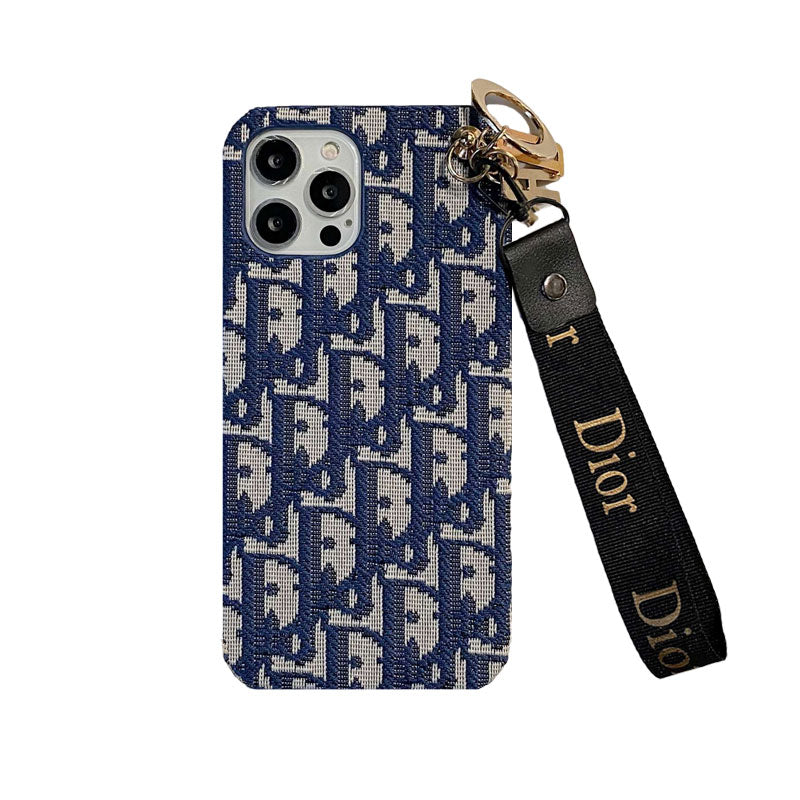 Dior-inspired lady phone case with strap