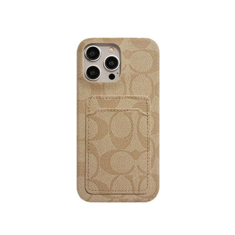 Coach-inspired white classic iPhone case with card holder