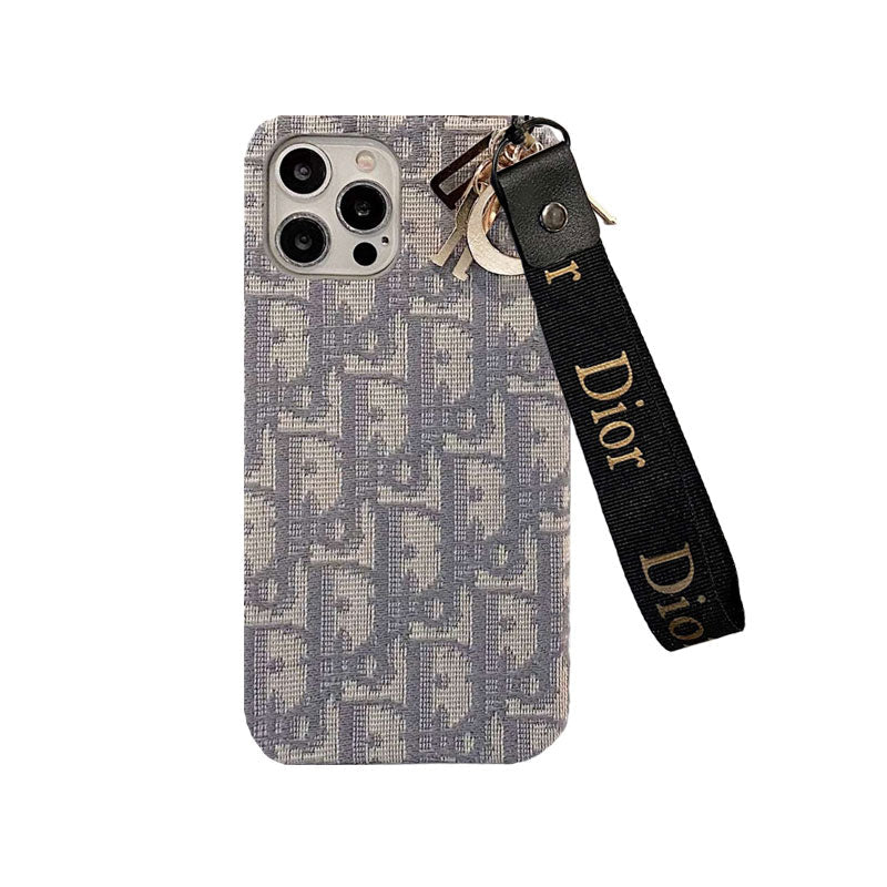 Dior-inspired lady phone case with strap