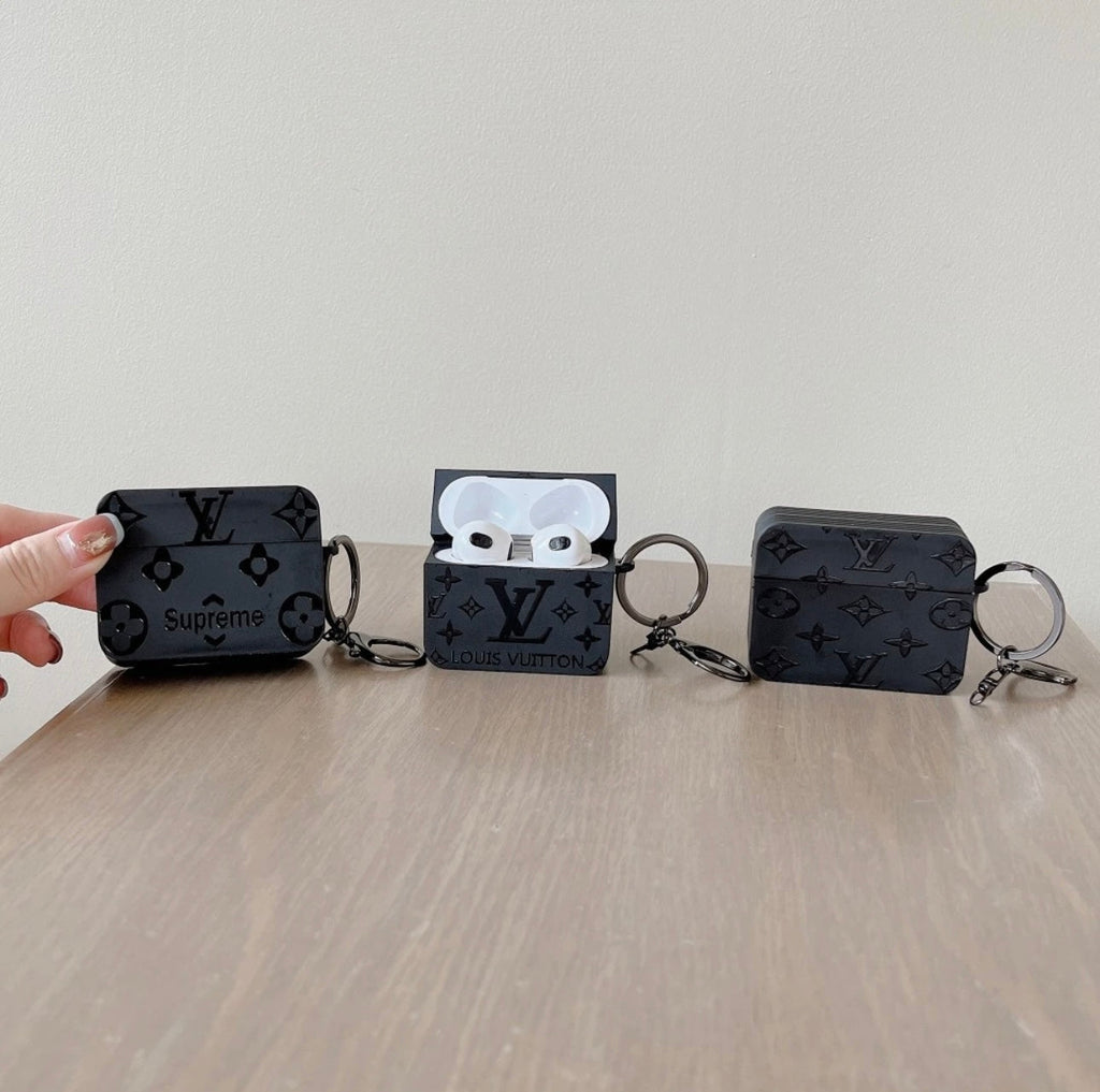 Monogram AirPods case with clip