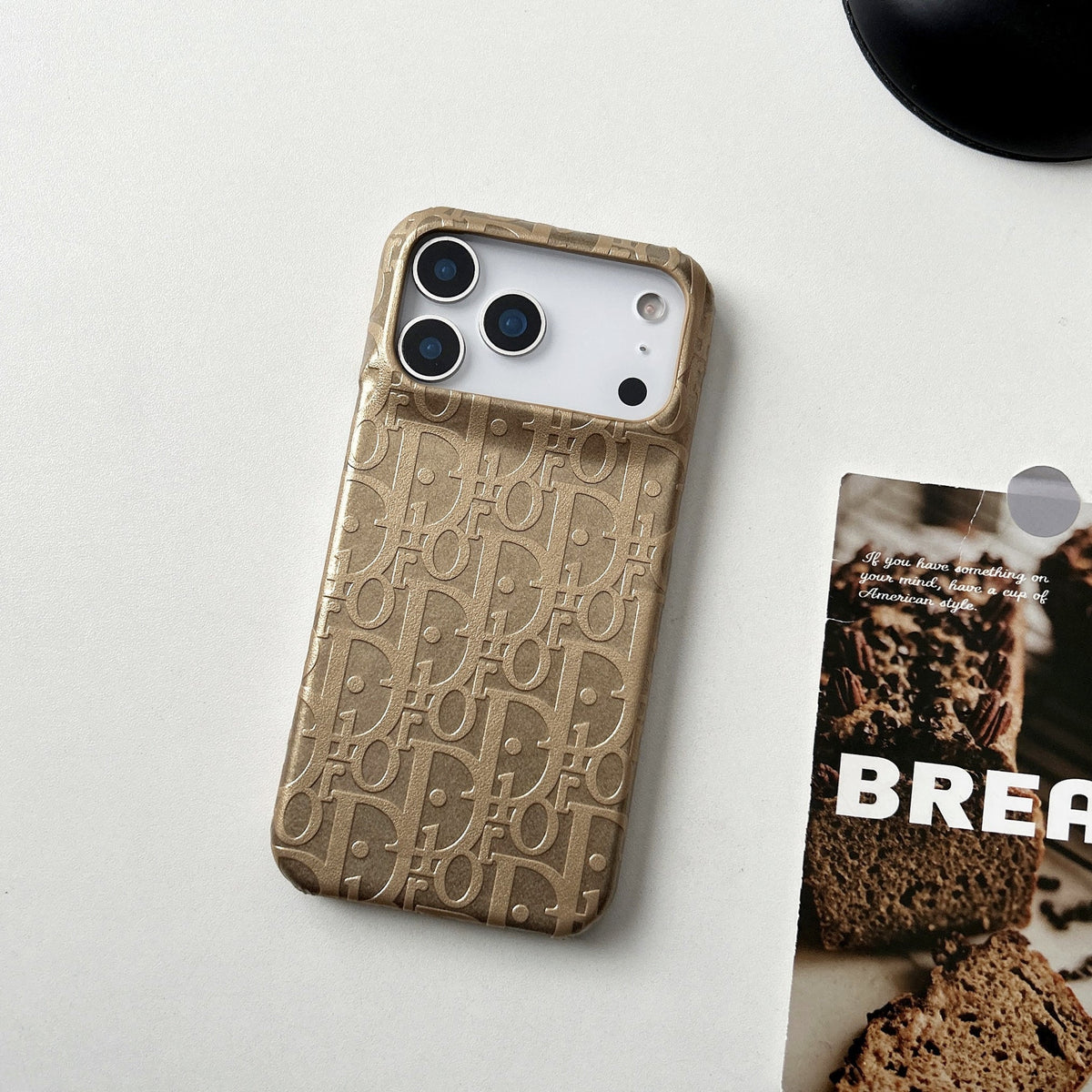 Dior-inspired leather phone case for iPhone 17 / 16 / 15 / 14