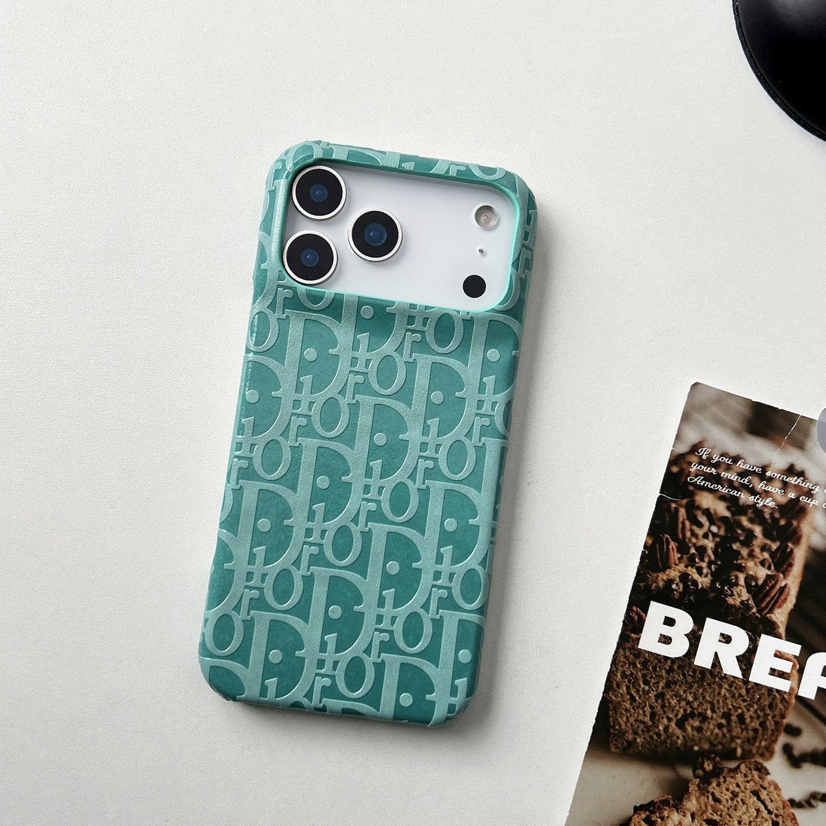 Dior-inspired leather phone case for iPhone 17 / 16 / 15 / 14