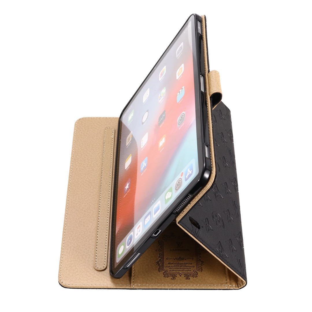Embossed monogram iPad flip case with stand