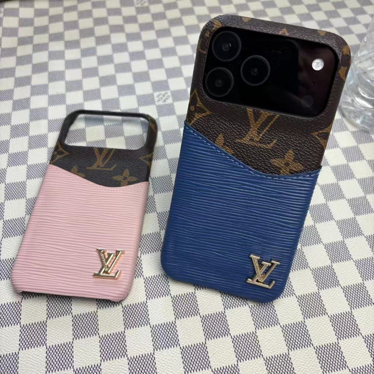 Leather case with card holder for iPhone 17 / 16 / 15 / 14