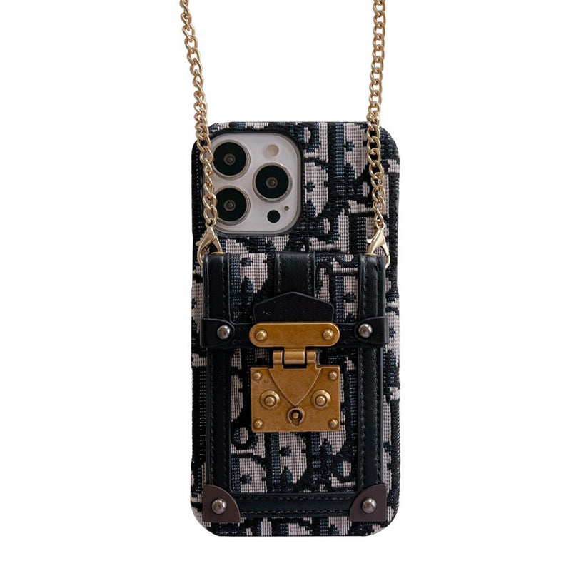 Dior-inspired card bag fabric iPhone case
