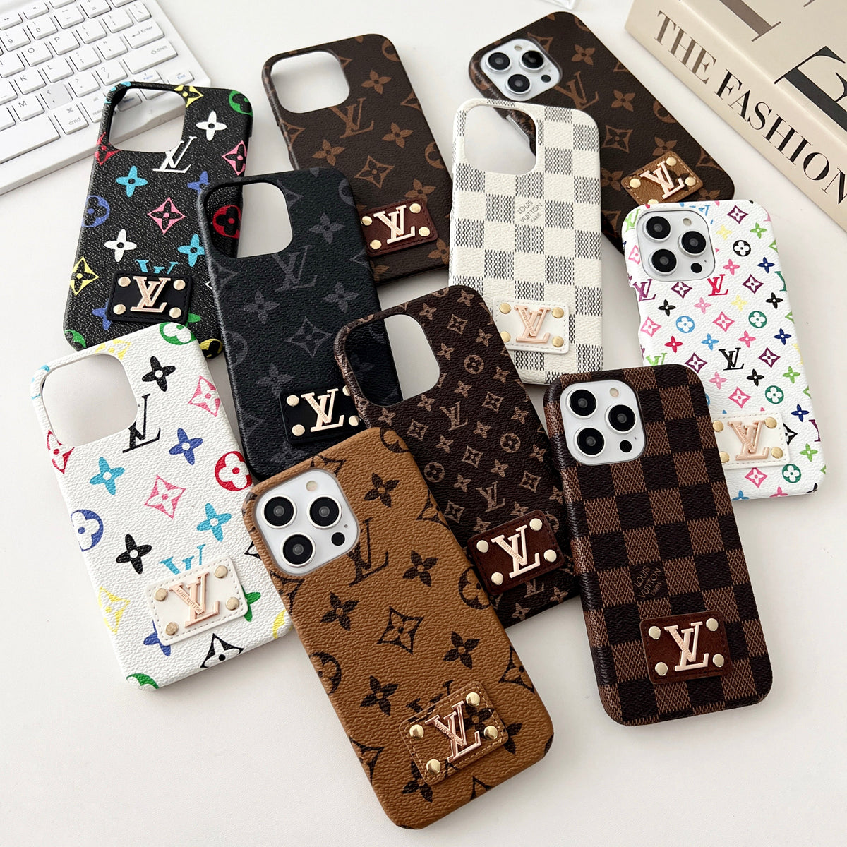 Louis Vuitton-inspired monogram leather case for iPhone