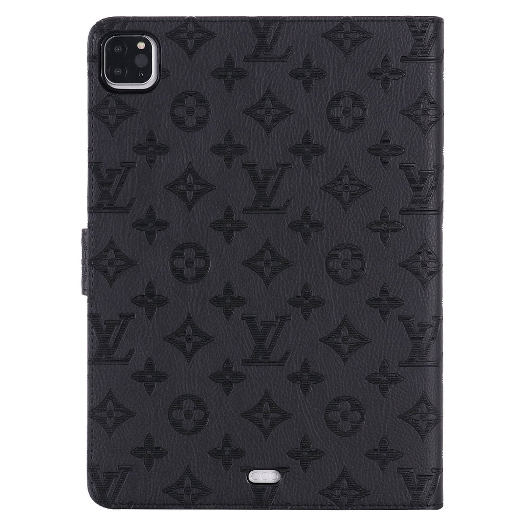 Embossed monogram iPad flip case with stand