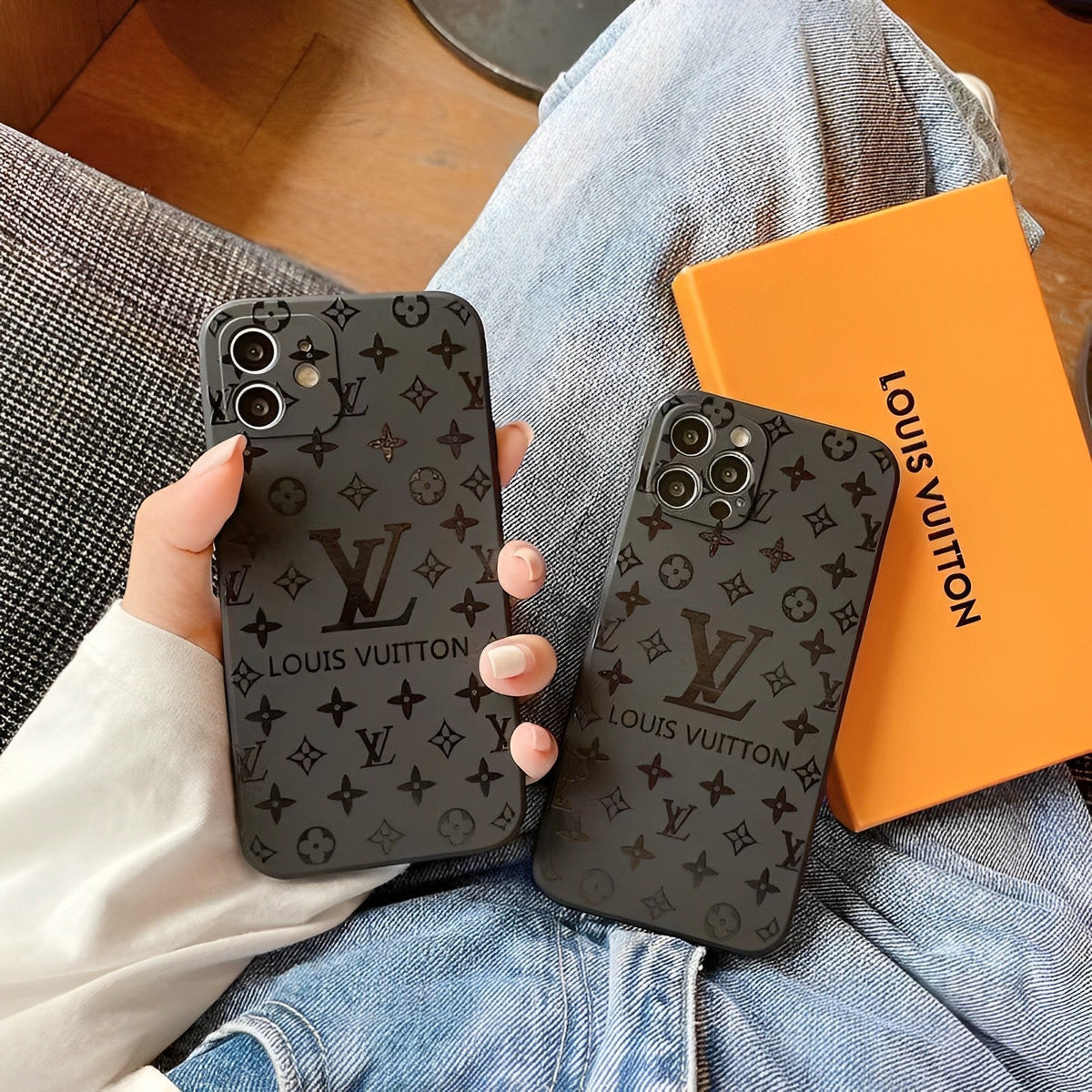 Louis Vuitton-inspired black iPhone case 16 15 14