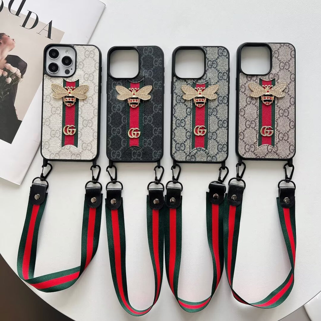 Gucci-inspired iPhone case with hand strap