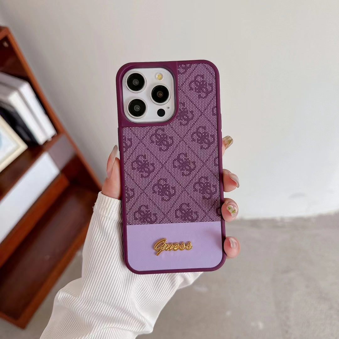 Guess-inspired monogram iPhone case with contrast panel