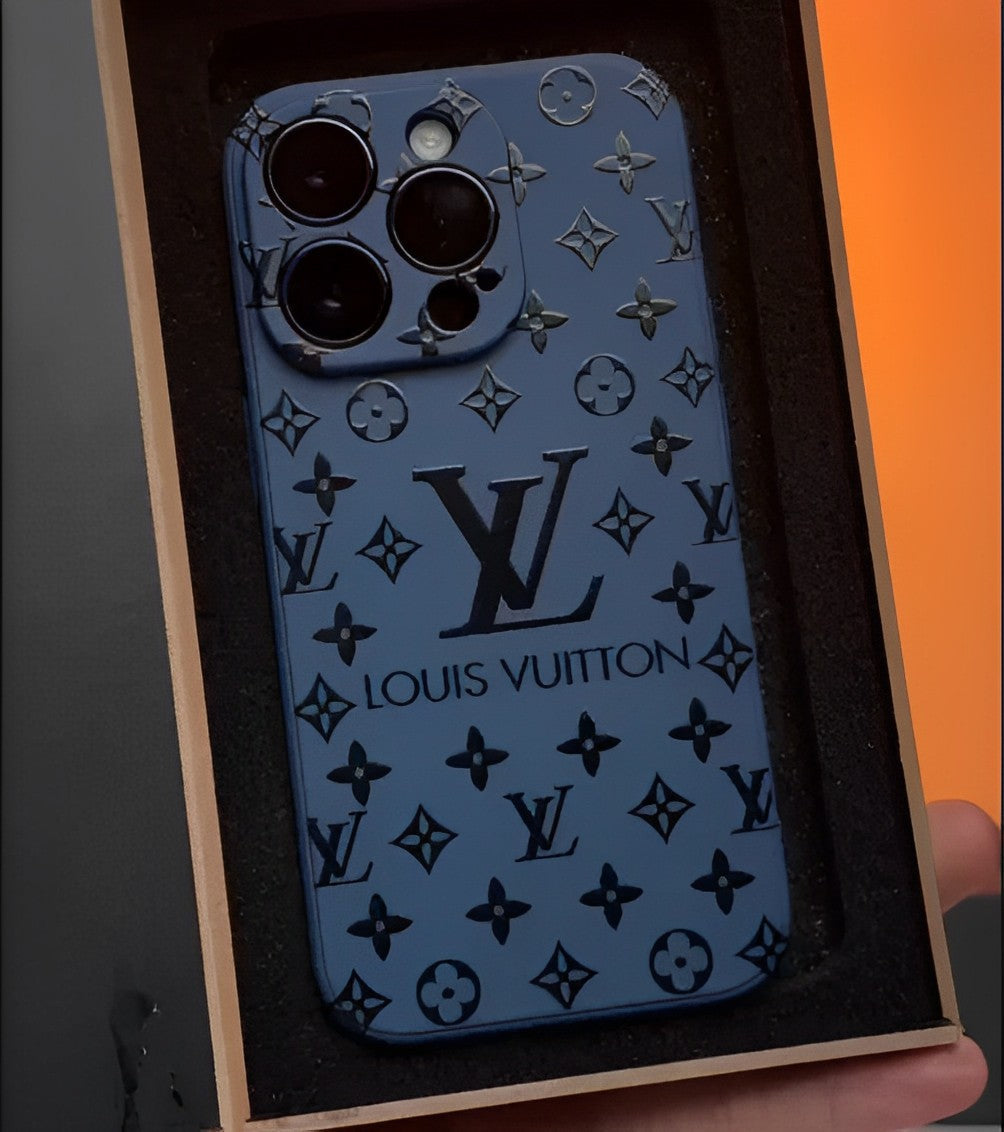 Louis Vuitton-inspired black iPhone case 16 15 14