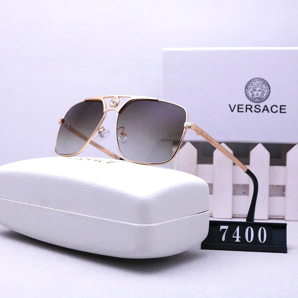 Versace-inspired metal aviator sunglasses