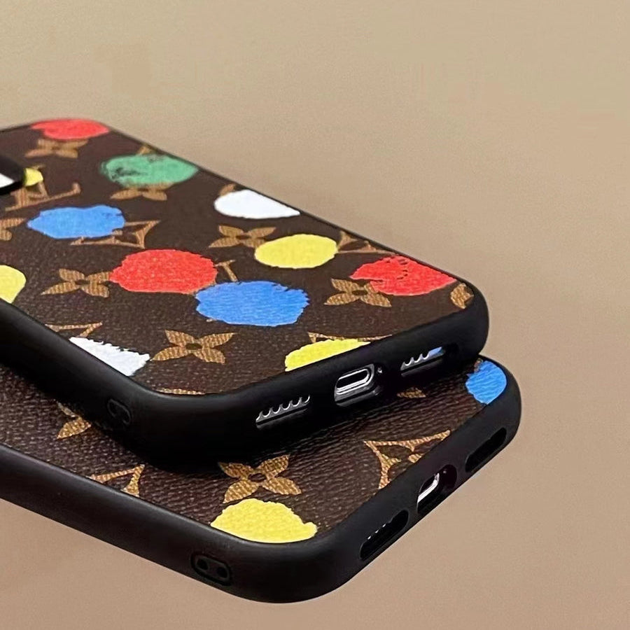 Louis Vuitton-inspired multi-color monogram phone case for iPhone