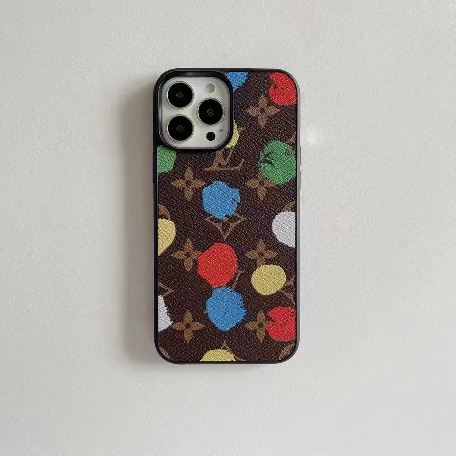 Louis Vuitton-inspired multi-color monogram phone case for iPhone