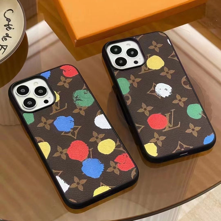 Louis Vuitton-inspired multi-color monogram phone case for iPhone