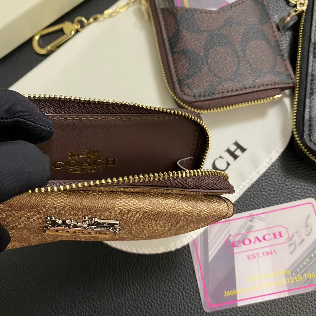 Coach-inspired wallet ID card holder zipper cover