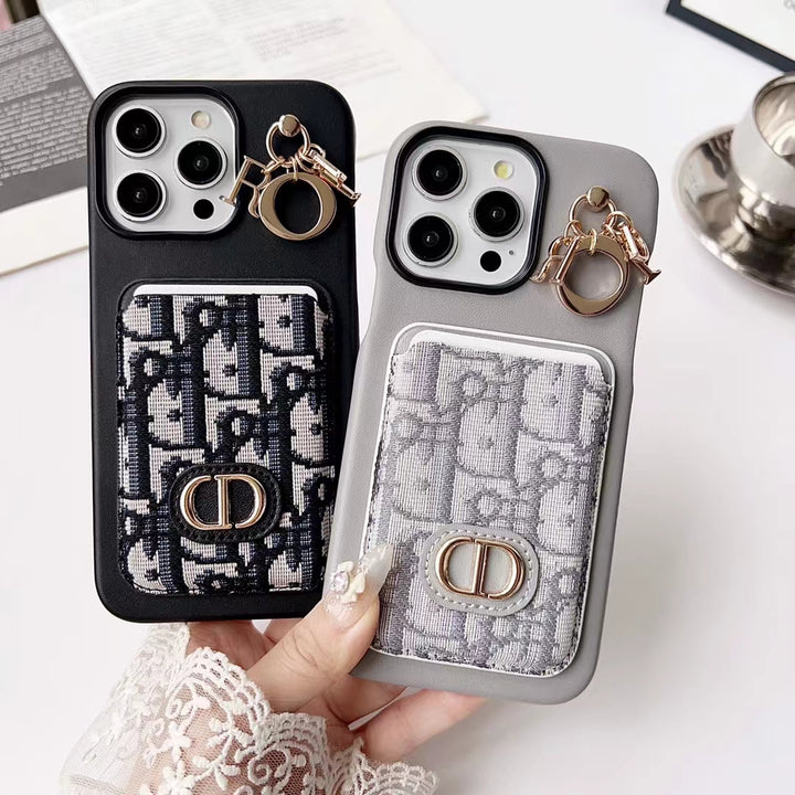 iPhone case with pocket card holder and chain