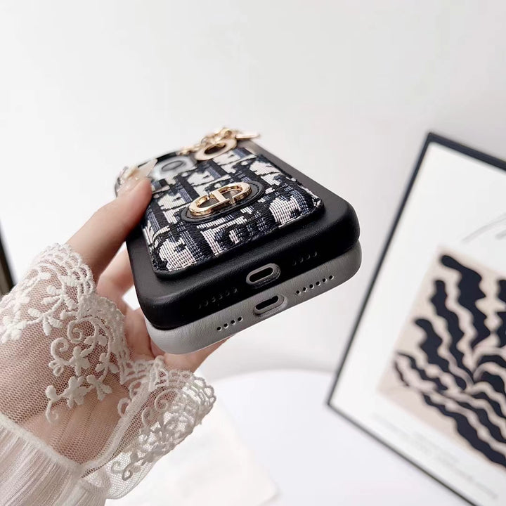iPhone case with pocket card holder and chain
