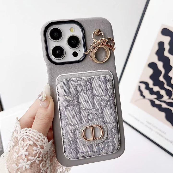 iPhone case with pocket card holder and chain