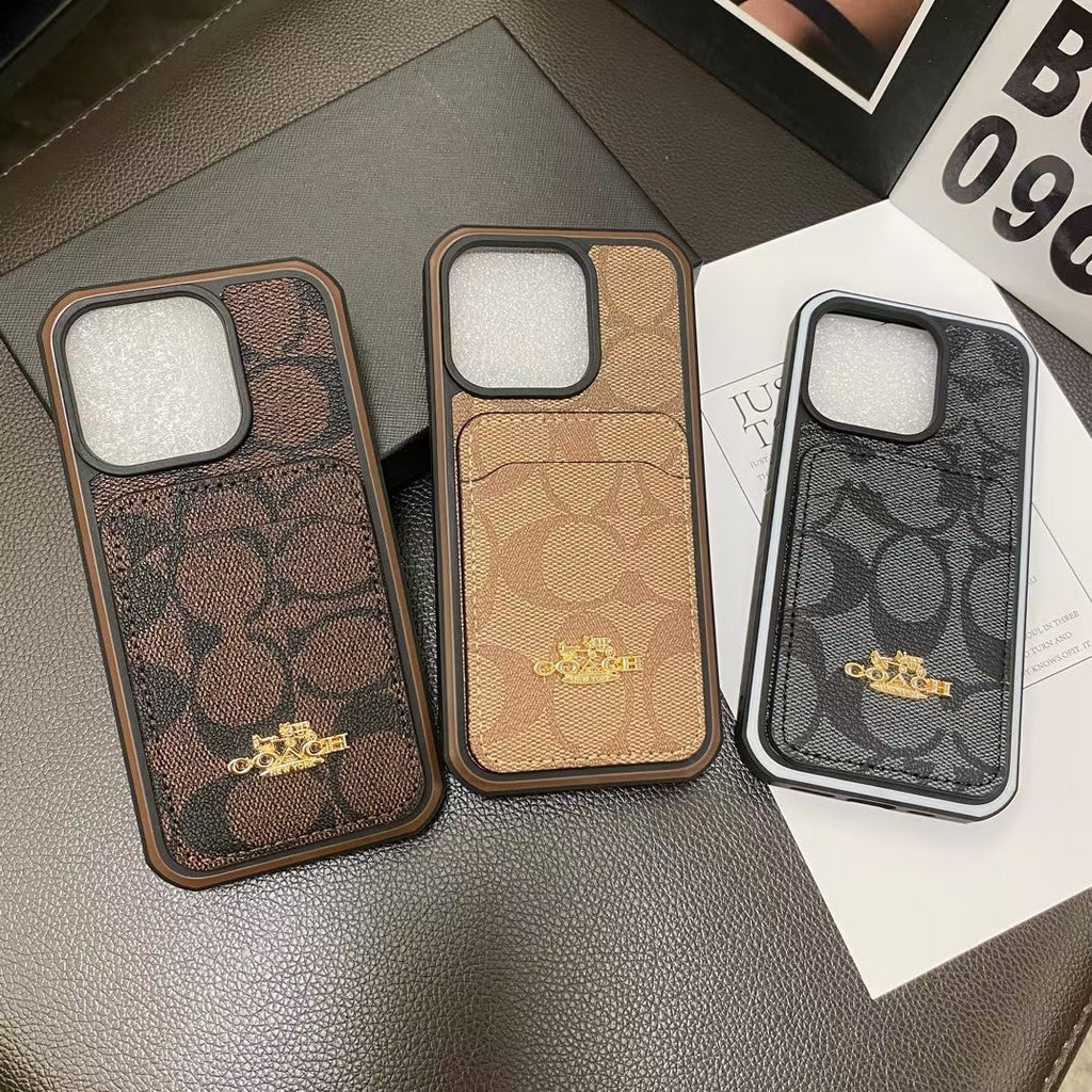 Coach-inspired chic iPhone case with card holder