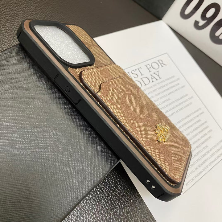 Coach-inspired chic iPhone case with card holder