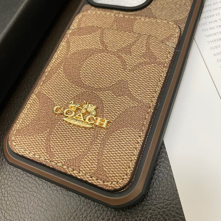 Coach-inspired iPhone case with built-in card holder