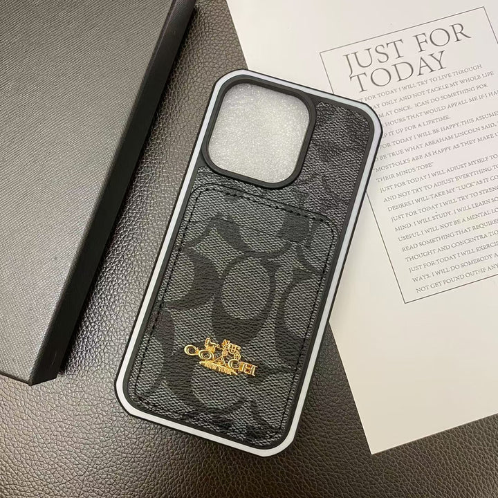 Coach-inspired chic iPhone case with card holder