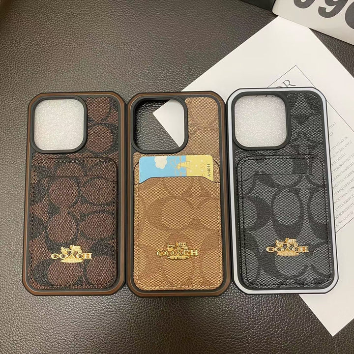 Coach-inspired chic iPhone case with card holder