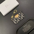 Chic monogram mini pouches with keychain clips, black
