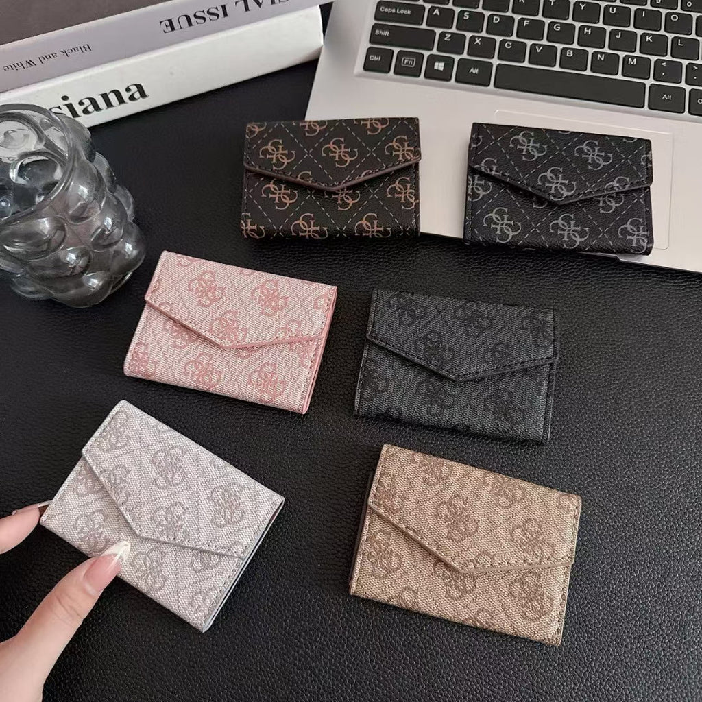 Guess-inspired monogram envelope card wallet