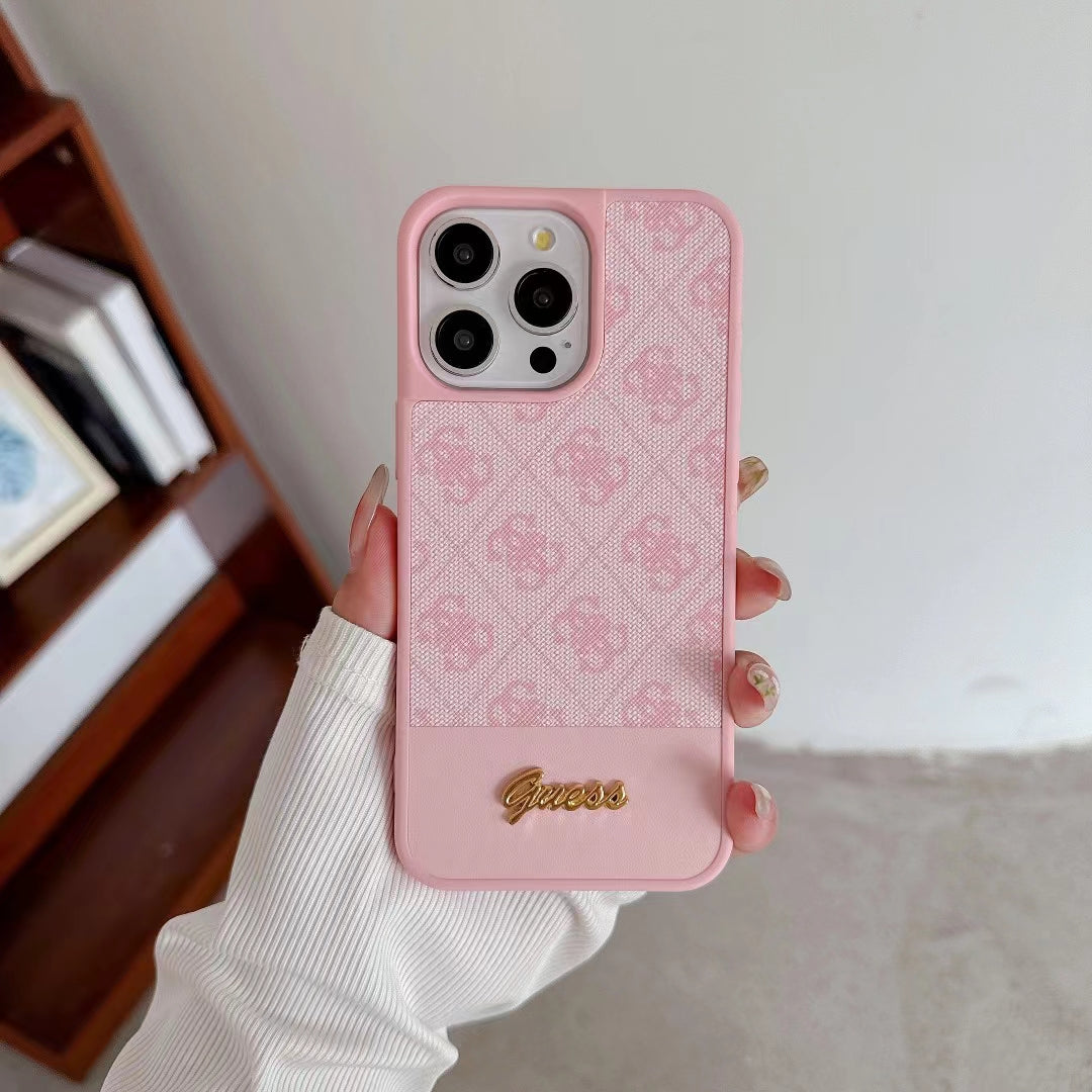 Guess-inspired monogram iPhone case with contrast panel