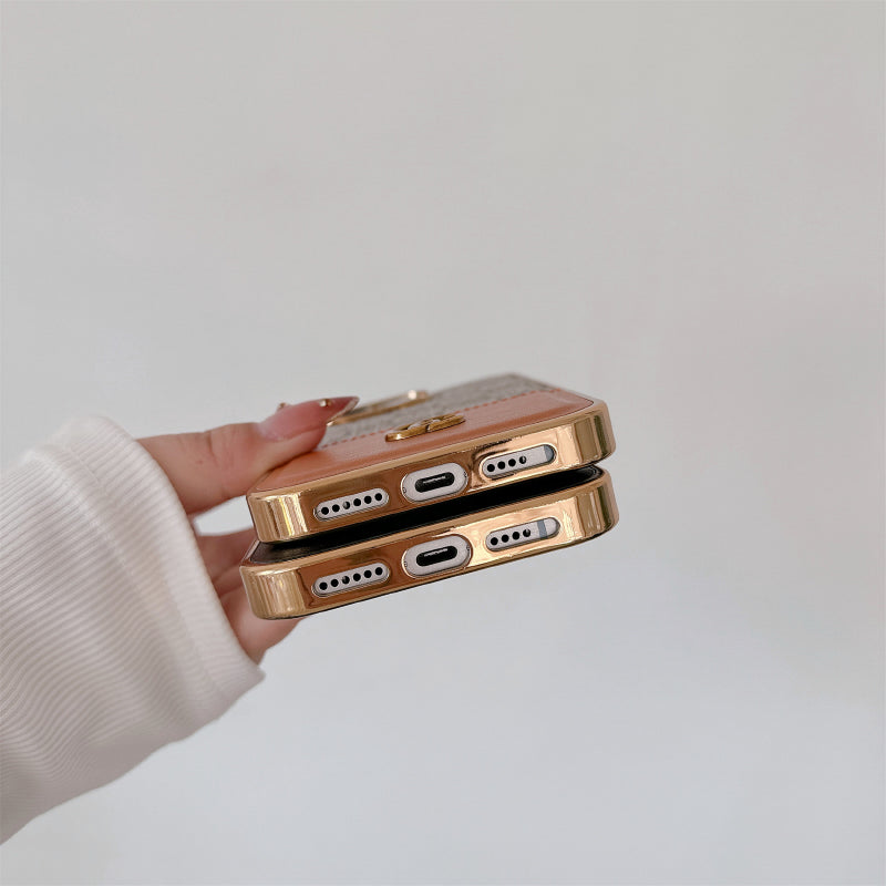 Monogram leather iPhone case