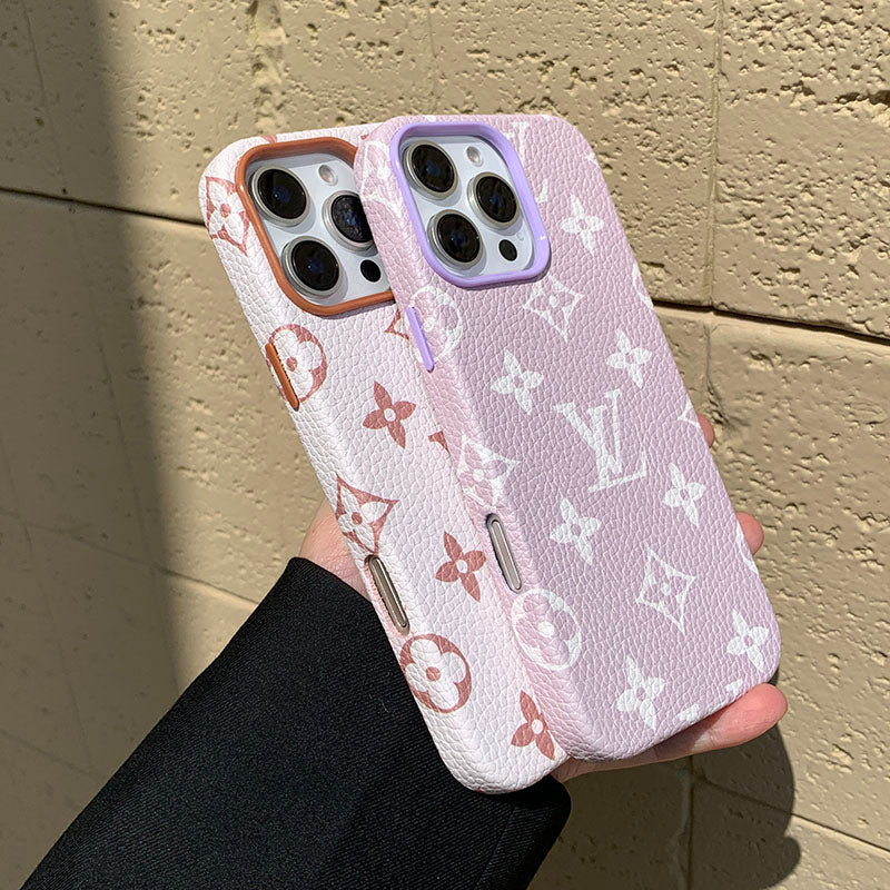 Louis Vuitton-inspired pastel monogram iPhone 16 case