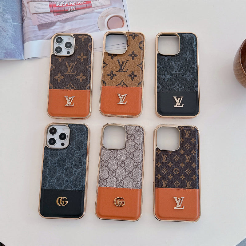 Louis Vuitton-inspired case monogram leather for iPhone
