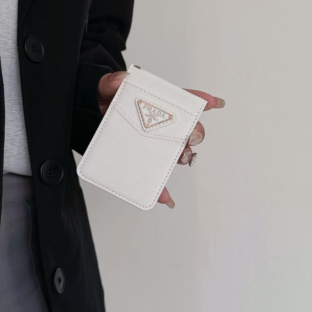 Prada-inspired triangle detail card holder wallet