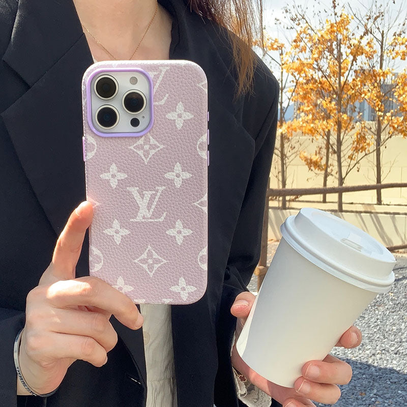 Louis Vuitton-inspired pastel monogram iPhone 16 case