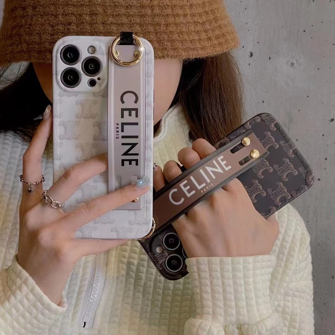 Celine-inspired iPhone case with hand strap