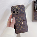 Classic color card bag iPhone case, brown small monogram