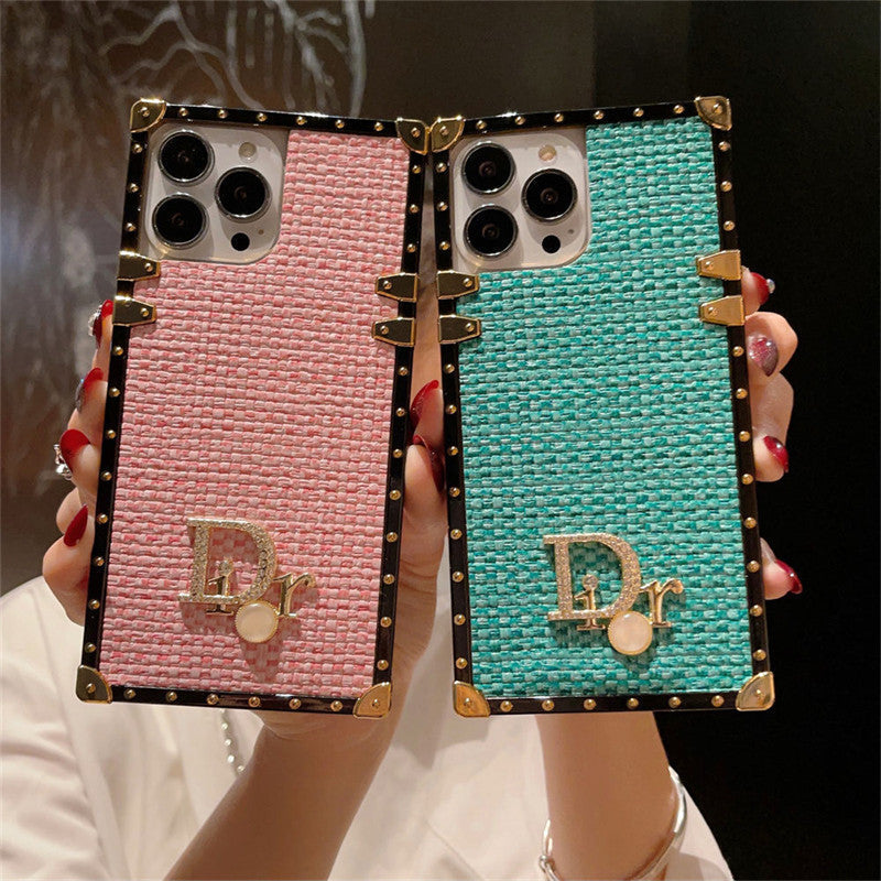 Dior-inspired geometric trunk-style case for iPhone 13 Pro