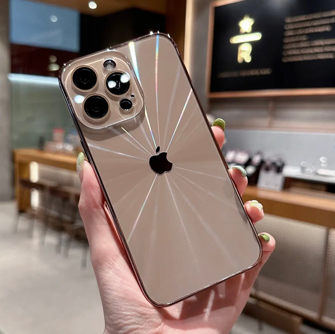 Aurora finish frosted iPhone case with camera surround