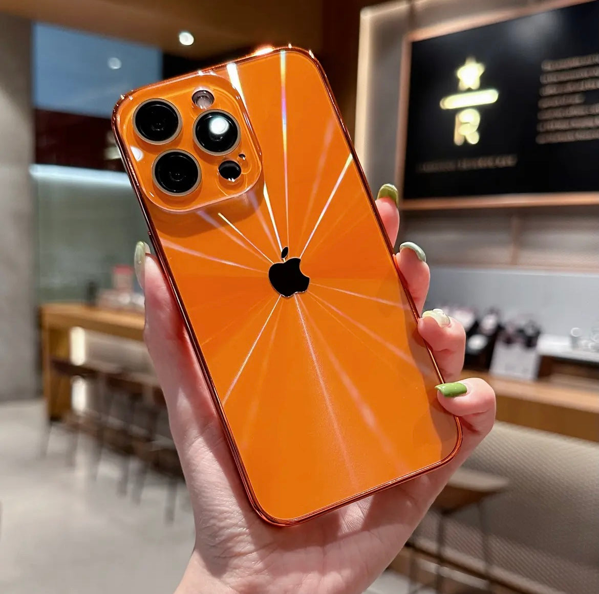 Aurora finish frosted iPhone case with camera surround