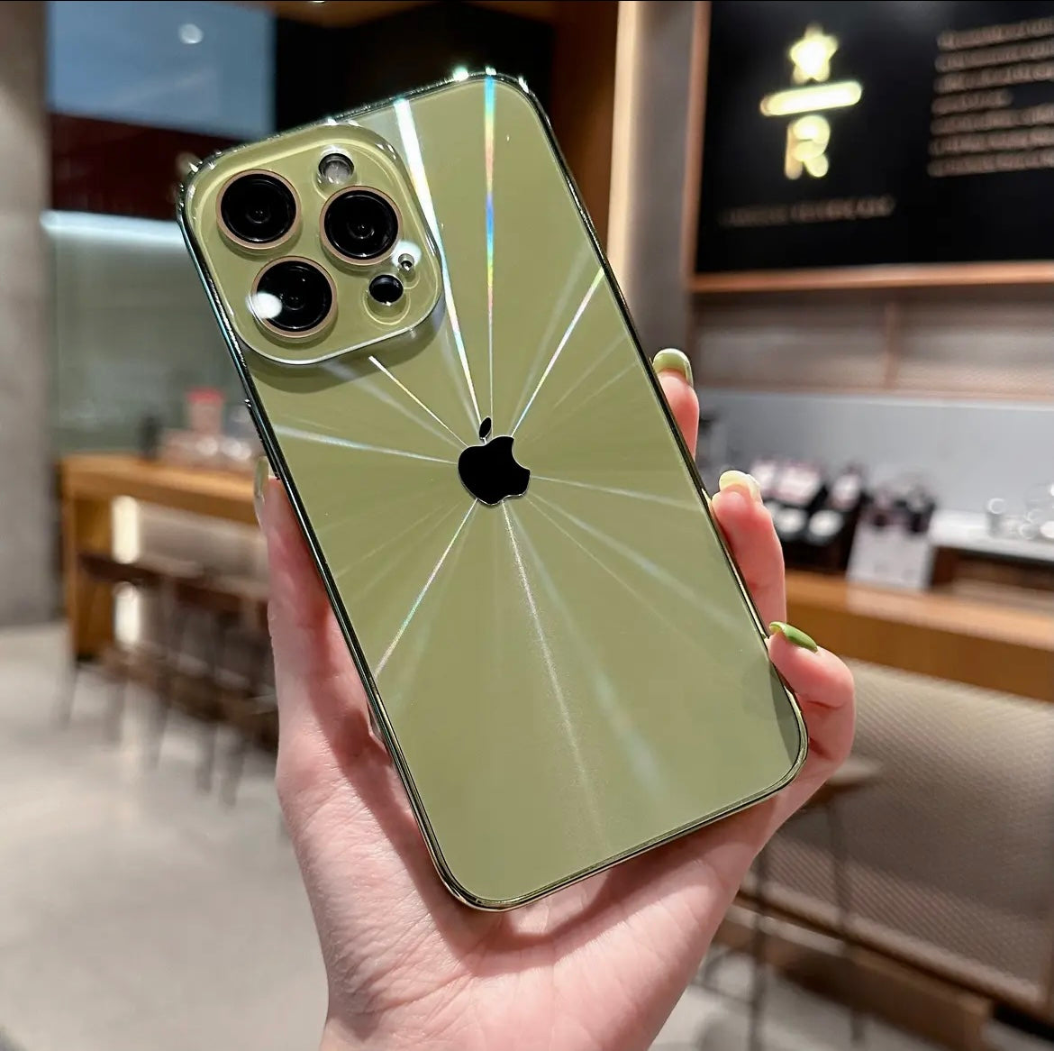 Aurora finish frosted iPhone case with camera surround