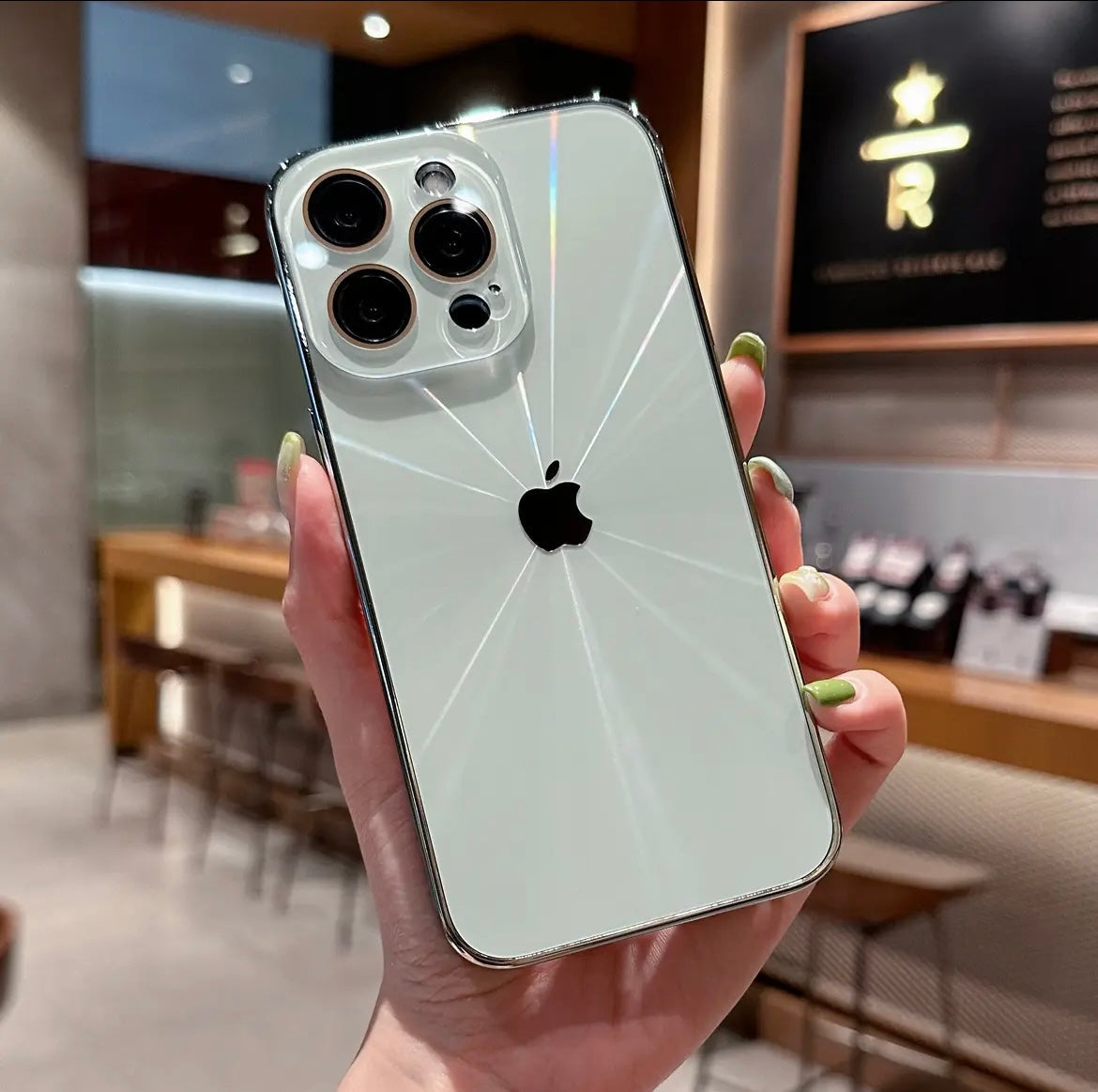 Aurora finish frosted iPhone case with camera surround