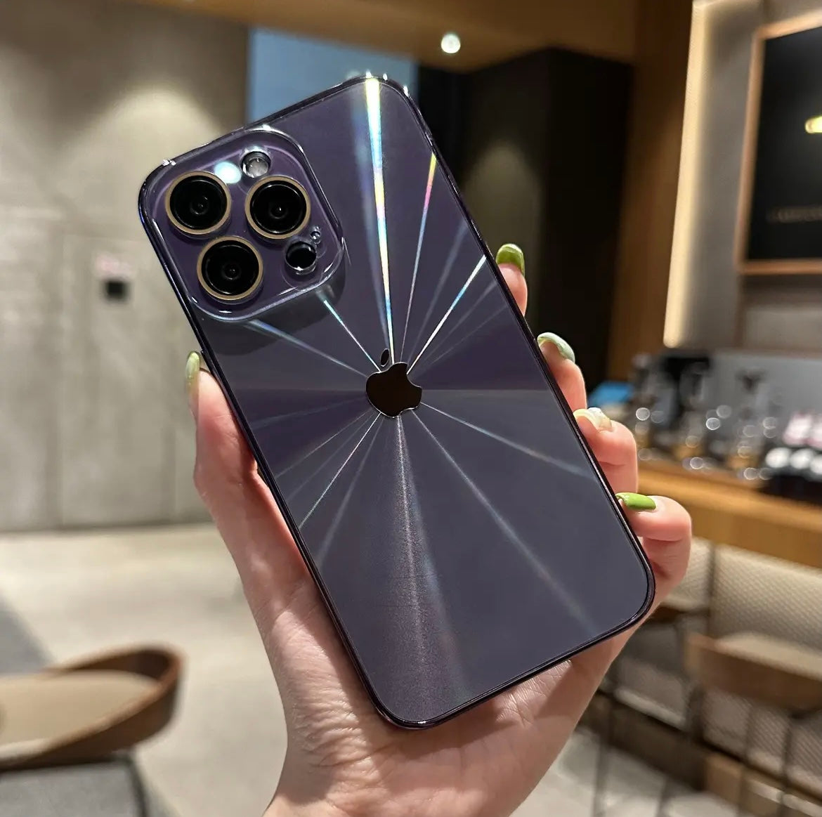 Aurora finish frosted iPhone case with camera surround