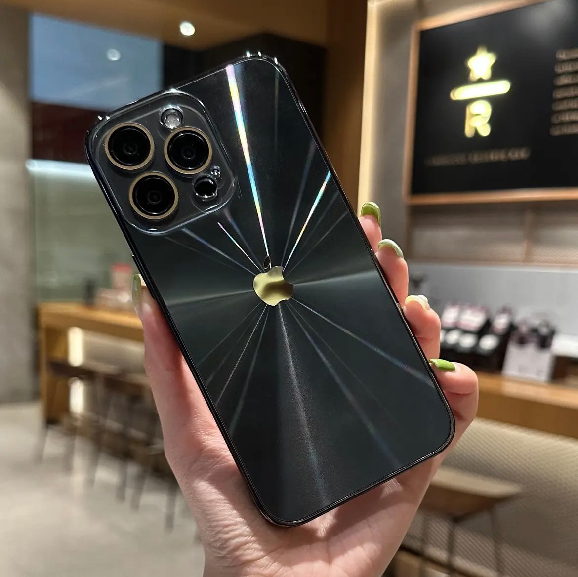 Aurora finish frosted iPhone case with camera surround