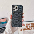 Michael Kors-inspired repeating letter pattern iPhone case, black